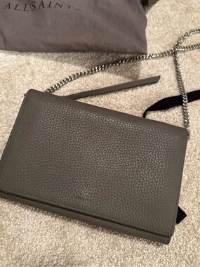 AllSaints Grey Leather WOC